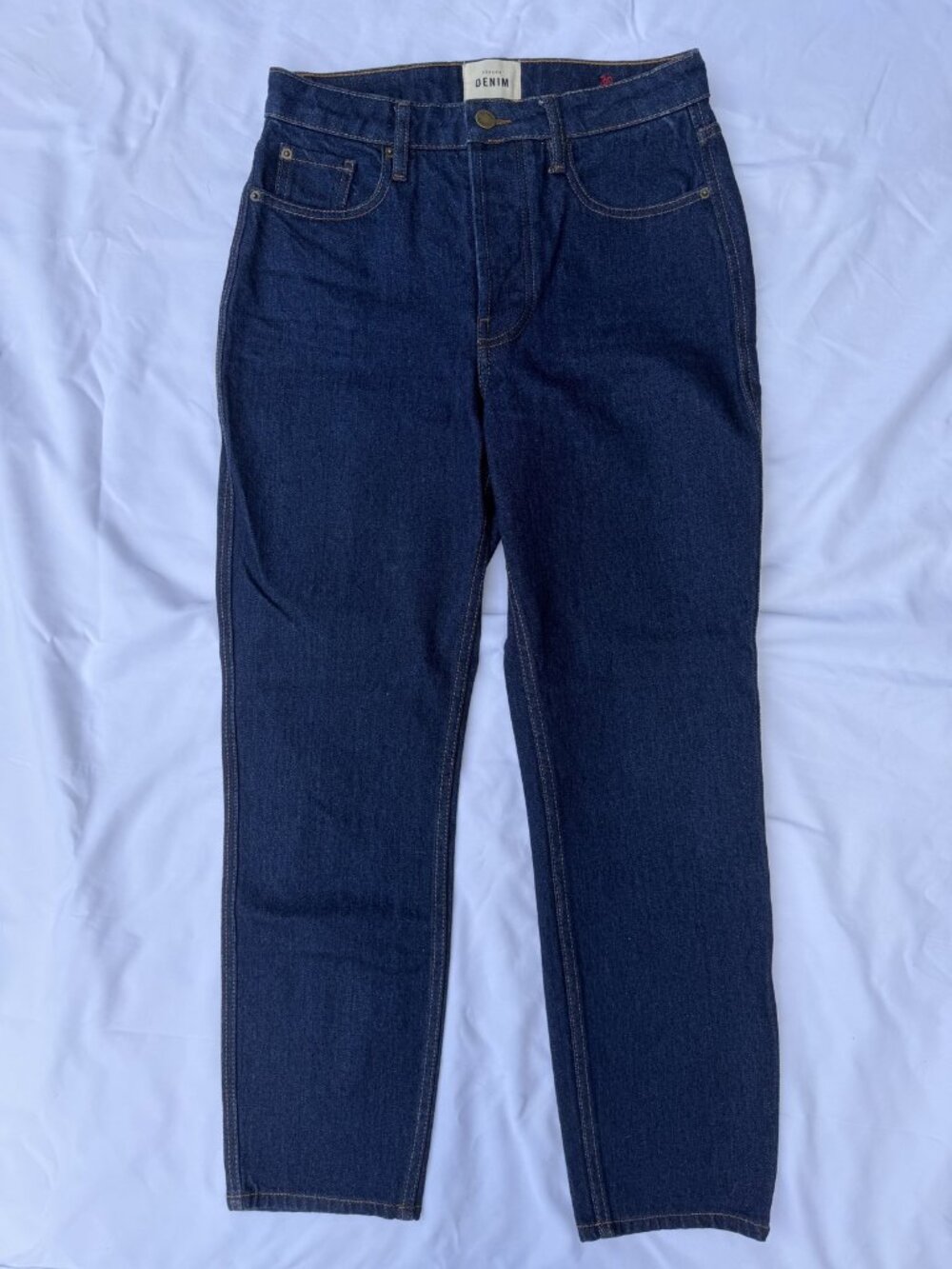 Sézane Brut Sexy Jeans Dark Indigo High Rise Straight Sz 36 / US 4 Unworn